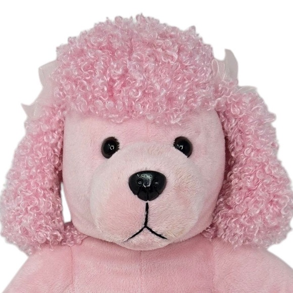 Pawsenclaws Pink Poodle Plush Dog Pet Stuffed Animal Curly Fur 14" - Picture 3 of 7